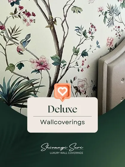 Our deluxe wallcoverings are designed to be the heroes of interior design. This close-up of a floral and avian mural highlights the premium texture and artistry that combine form and function to create stunning spaces.