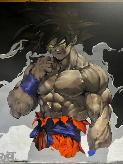 You want anime? You got it. This Goku mural was for a gym that needed some serious power on its walls. I can take any character you vibe with and make it larger than life.