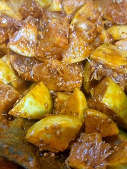 My Khatta Meetha Nimbu and Galgal pickle is a classic that gets better with time. The lemons and hill lemons (galgal) become soft and juicy, soaking up the sweet and tangy spices.