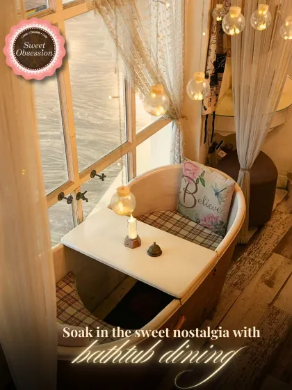 For something truly unique, I offer our signature bathtub dining experience. It's a quirky and intimate spot that our guests adore, perfect for a memorable date or a fun catch-up, letting you soak in the sweet nostalgia and charm.