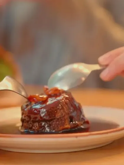 Sharing a moment over our sticky toffee pudding. It is the perfect dessert for the festive season.