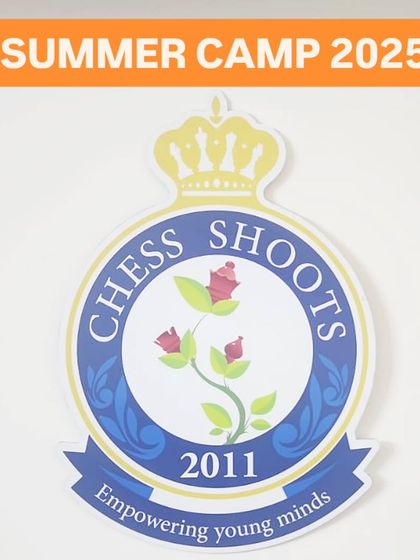 Our logo for the 2025 Summer Camp. The "Empowering young minds" motto is at the heart of everything we do at Chess Shoots.