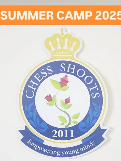 Our logo for the 2025 Summer Camp. The "Empowering young minds" motto is at the heart of everything we do at Chess Shoots.