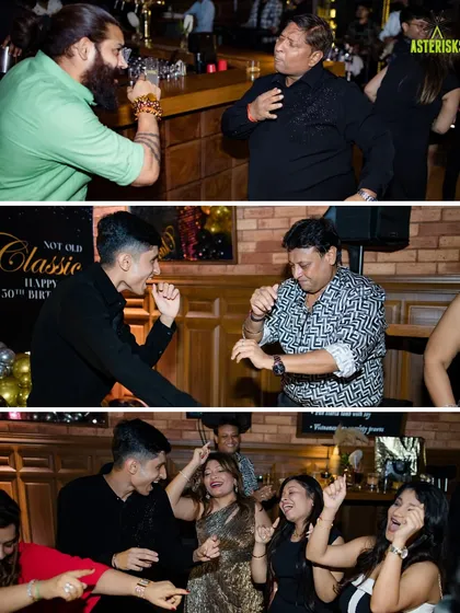 A collage capturing the fun and dancing at a 50th birthday celebration. We create an atmosphere where guests of all ages feel comfortable letting loose and having a great time.