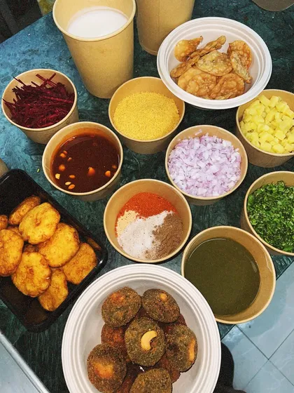 Another look at our popular DIY chaat kit. It's a fun and interactive way to enjoy fresh chaat at your party.