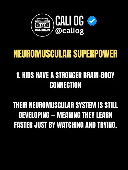 Kids have a powerful neuromuscular superpower. Their brains and bodies are wired to learn movement patterns quickly, making childhood the perfect time to start with disciplines like gymnastics and calisthenics.