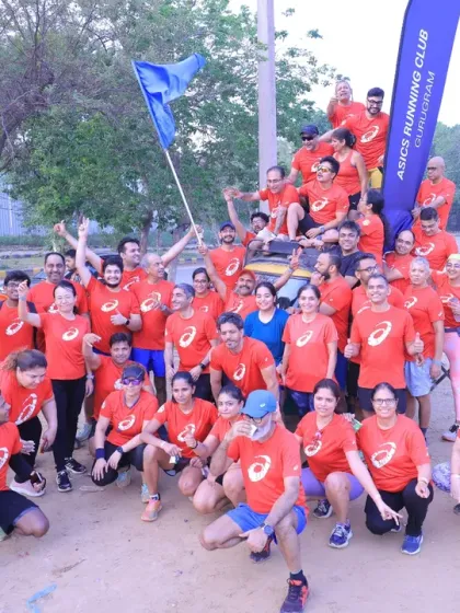 The pure joy and camaraderie after a tough session at our Coach's Fitness Challenge. This is what it looks like when our ASICS Running Club Gurgaon members conquer challenges together.