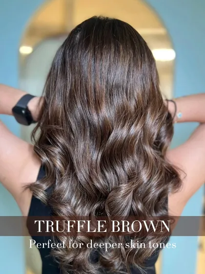 Introducing our Truffle Brown, a rich and decadent shade designed to bring out the warmth in deeper skin tones. This color provides a glossy, uniform finish with subtle dimension, resulting in a timeless and sophisticated brunette look.