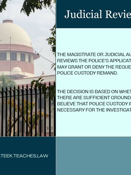 A Magistrate reviews the police's application for remand. The decision to grant or deny custody is based on whether it is necessary for the investigation.