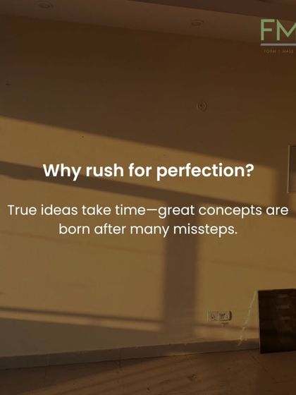 True ideas take time to develop. Great design isn't born from the first idea, but from the many that didn't work. This is a reminder that the creative process is about persistence and refinement, not perfection on the first try.