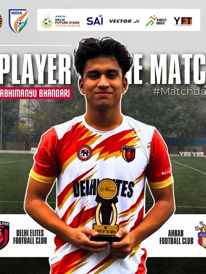 Abhimanyu Bhandari recognized as Player of the Match for his stellar performance on Matchday 1 of the U-19 HCL Youth League.