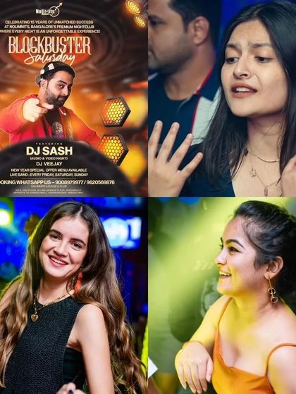 A collage from a Blockbuster Saturday, showing the happy faces and dance moves that define my Bollywood and commercial music nights.