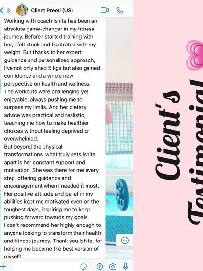 "Working with coach Ishita has been an absolute game changer." Hearing feedback like this from my clients is the best part of my job.