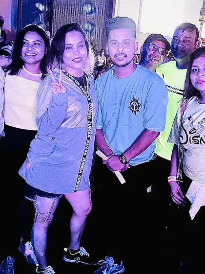 A snapshot from the Neon Zumba fitness party. We took our energy outdoors for a special event, glowing and dancing under the lights.