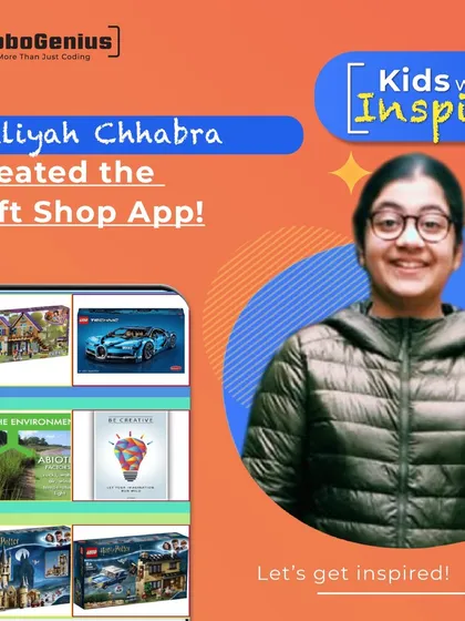From e-commerce concepts to fun games, our students build a diverse range of applications. Here is Aaliyah Chhabra, who created a complete 'Gift Shop App'. We empower students to explore their interests, whether in business or entertainment, through practical coding projects.