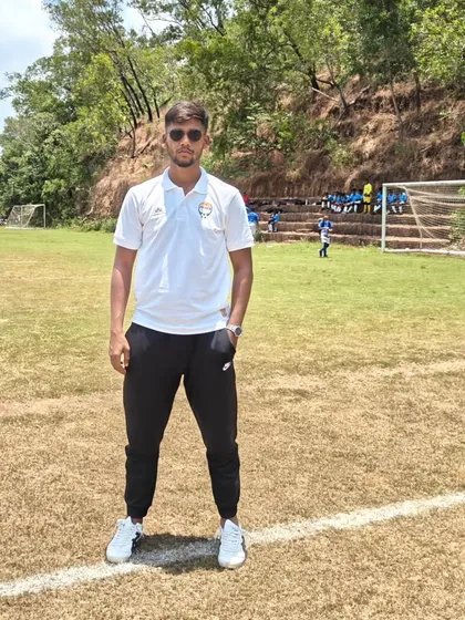 Coach Mohit Singh on the sidelines in Goa, overseeing the teams and guiding our young stars.