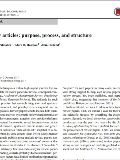 This editorial provides a great overview of the purpose, process, and structure of review articles. They are more than just summaries; they are critical evaluations that provide readers with a state-of-the-art understanding of a research topic.
