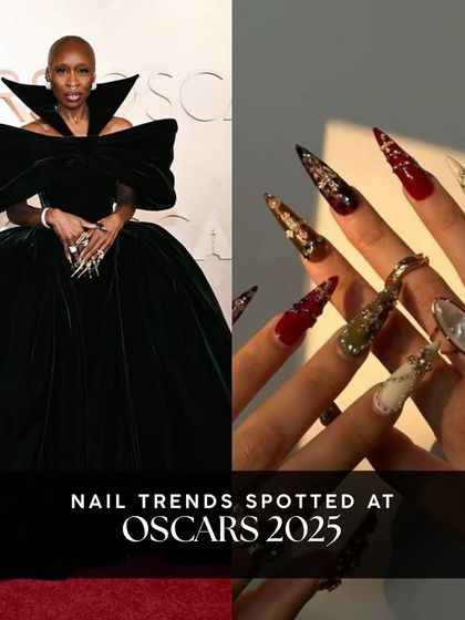 The Oscars are for making a statement. These dramatic, embellished stiletto nails show how accessories can extend all the way to your fingertips.
