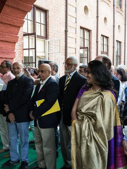 A crowd gathers for the UNESCO award ceremony at The Doon School. The project was recognized for its comprehensive conservation strategy and the integration of modern upgrades while preserving the building's historic character.