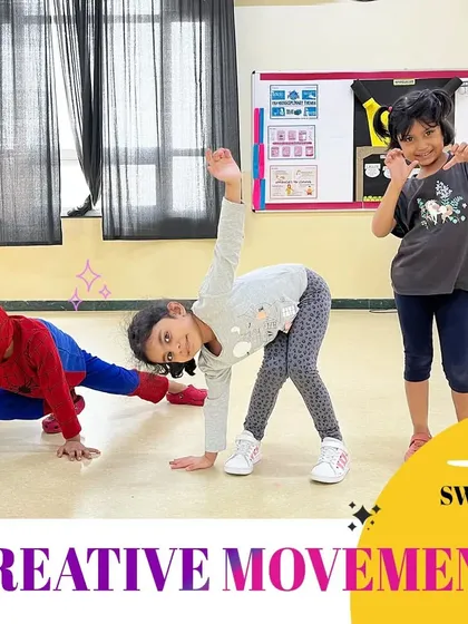 Our creative movement class in action. Even our Spiderman fan finds his groove, learning basics of jazz and ballet through fun activities and games.