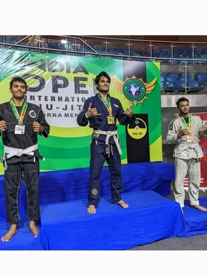 Sharing the podium with other tough competitors in the Gi division at the 2022 India Open, where I also won a silver medal.