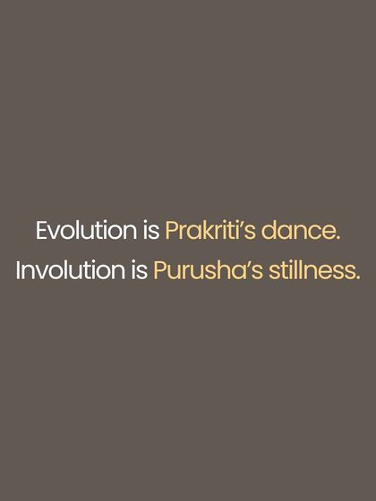 The Sāṅkhya philosophy provides the map for the journey of consciousness. Evolution is the outward movement into identity, through the body, mind, and ego. Involution is the yogic return journey inward, dissolving that identity to find freedom. Understanding this cosmic dance of Puruṣha (stillness) and Prakriti (movement) changes everything about how we see our practice.