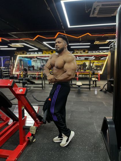 No sacrifice, no success. A side pose showing the results of sacrifice.