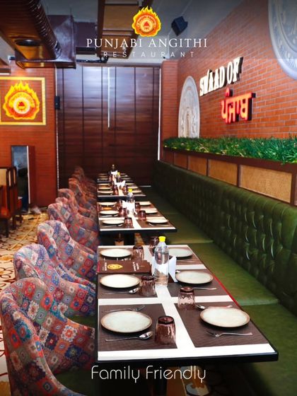 Our restaurant is designed to be family-friendly. With long tables and comfortable seating, it's the perfect place for your next family gathering.