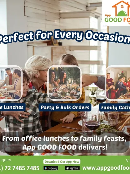 Perfect for every occasion. From office lunches and family gatherings to large parties, this collage shows that we deliver for any event.