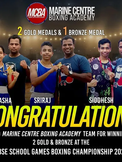 A congratulatory graphic for our team winning 2 Gold and 1 Bronze at the CBSE School Games.