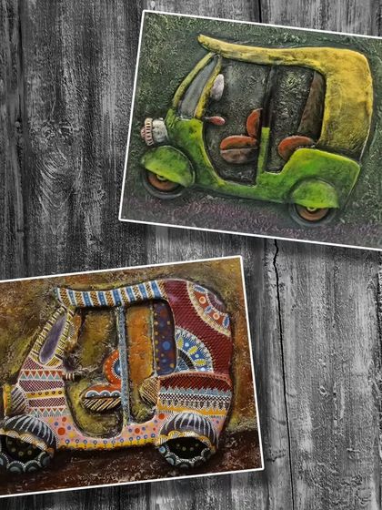 A fun take on relief art with these decorated auto-rickshaws. Our classes encourage you to find inspiration in everyday Indian life.