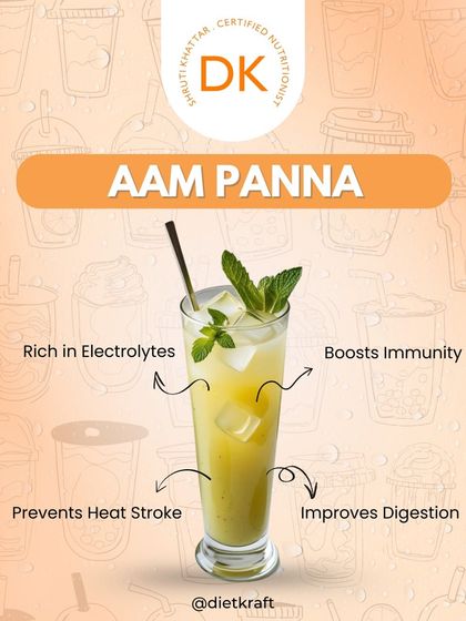 Aam Panna is a classic Indian summer cooler. It's rich in electrolytes, boosts immunity, and helps prevent heat stroke. A delicious and healthy choice.