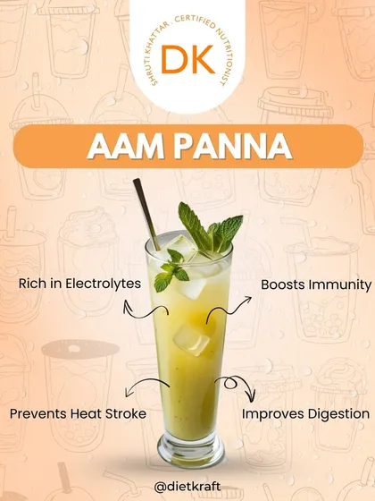 Aam Panna is a classic Indian summer cooler. It's rich in electrolytes, boosts immunity, and helps prevent heat stroke. A delicious and healthy choice.