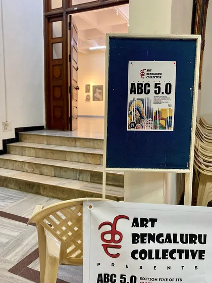 The entrance to the Art Bengaluru Collective 5.0 exhibition at Karnataka Chitrakala Parishath. Day 1 was long but incredibly fruitful.
