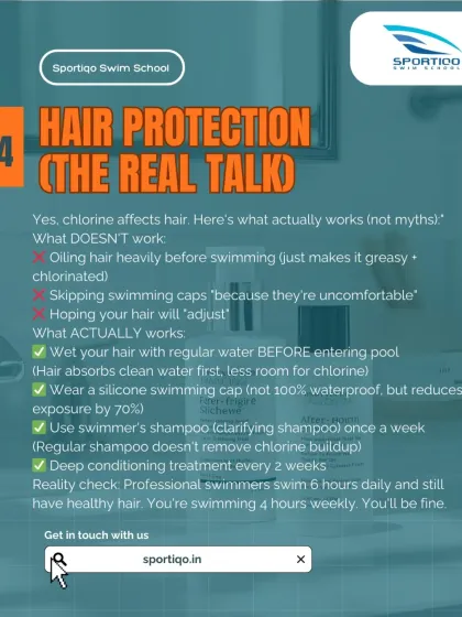 Here is the real talk on hair protection. I provide practical, effective tips like wetting hair before swimming and using a clarifying shampoo, not myths like oiling hair.