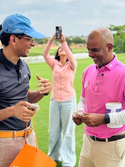 Sharing a laugh with my nutrition coach after a great podcast session. A strong, long-term partnership with experts is a key part of the ecosystem we build.