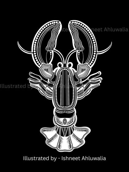 This hand-drawn, ultra-detailed lobster doodle was created with a pinch of patience and fun. It's an example of my intricate line work, perfect for a unique piece of wall art.