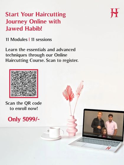 Start your haircutting journey online with me. This course covers all the essential and advanced techniques you need, with 11 modules and 11 sessions. Scan the code to register easily.