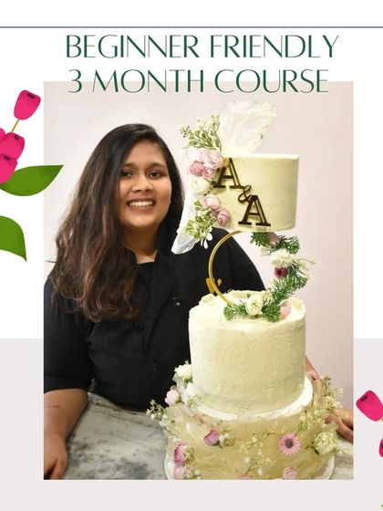 My 3-month beginner-friendly course is perfect for anyone looking to build a solid foundation. I'm pictured here with a floating wedding cake, an example of the advanced structures we learn.