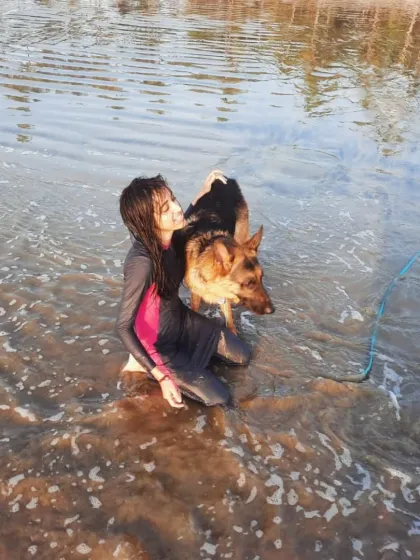 Theo is an aquaholic just like me. Finding activities that both you and your dog love is key to building a strong, joyful relationship.