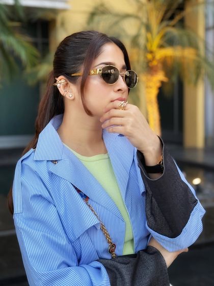 A close-up of my "ear candy" and sunglasses from my Dubai trip. Accessories are key to personalizing any look.