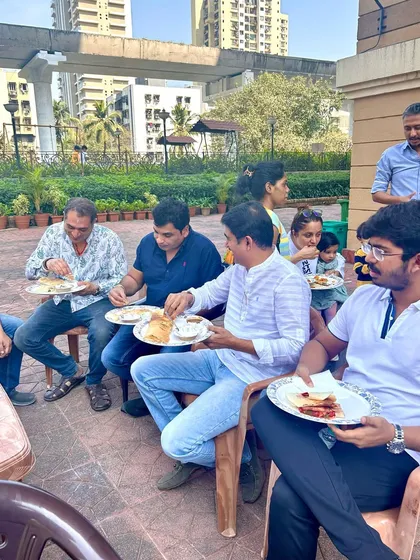 Guests enjoying their meal at an outdoor brunch. I strive to create a relaxed and enjoyable dining experience for every event.