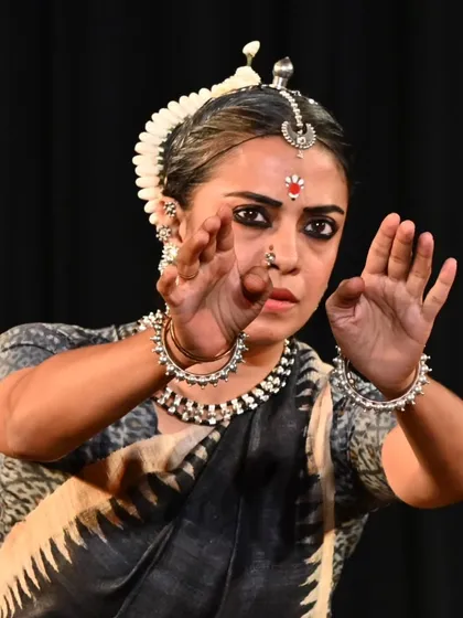 A powerful close-up of Shashwati's abhinaya. The festival showcases a variety of classical styles.