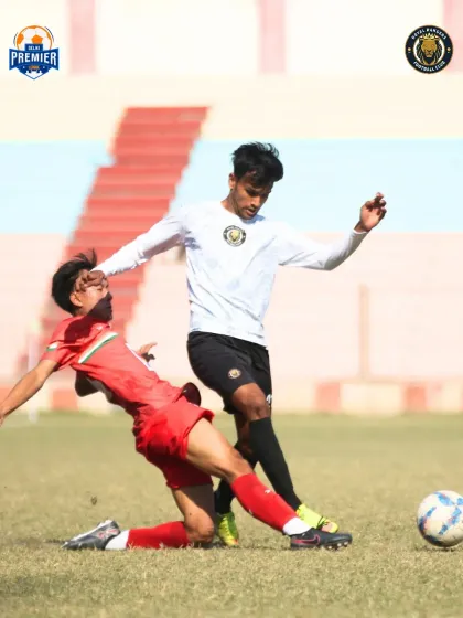 A perfectly executed slide tackle to win back possession. Our players are committed to defending from the front and pressing the opposition relentlessly.