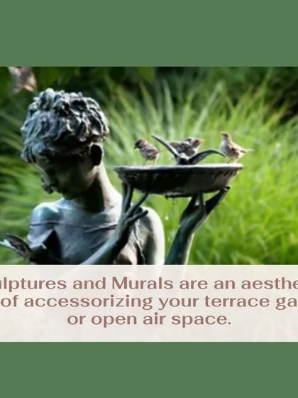 A birdbath sculpture not only adds a beautiful decorative element but also invites nature into your garden. This piece, showing a boy holding a basin for birds, creates a lively and interactive focal point.