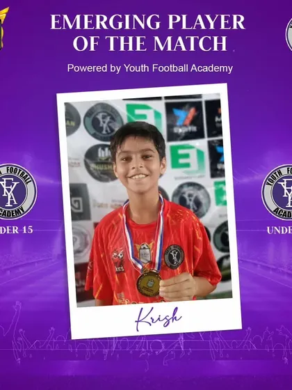 Krish, another U-15 talent, celebrated as an Emerging Player.
