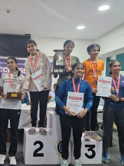 The podium is filled with talent. Our players celebrating their team event wins at the MSSA Inter-School Badminton Championship.
