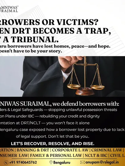 Are you a borrower or a victim? When the Debt Recovery Tribunal becomes a trap, many lose their homes and hope. It does not have to be your story. We defend borrowers with stay orders, resolution plans, and expert representation at DRT and NCLT.