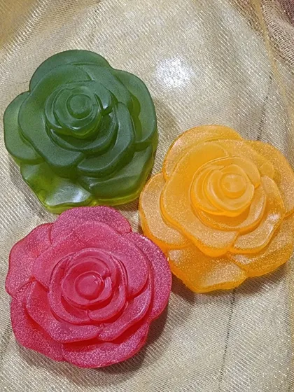 Small, beautifully crafted soaps like these rose-shaped ones are perfect for festive giveaways, like for Makar Sankranti. They are nourishing and free from harmful chemicals.