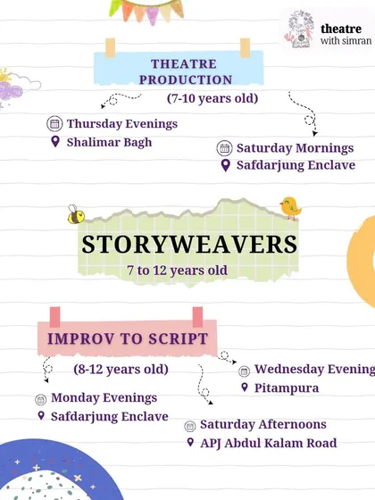 A look at our "Storyweavers" programs for ages 7-12, which range from full theatre productions to "Improv to Script" workshops.